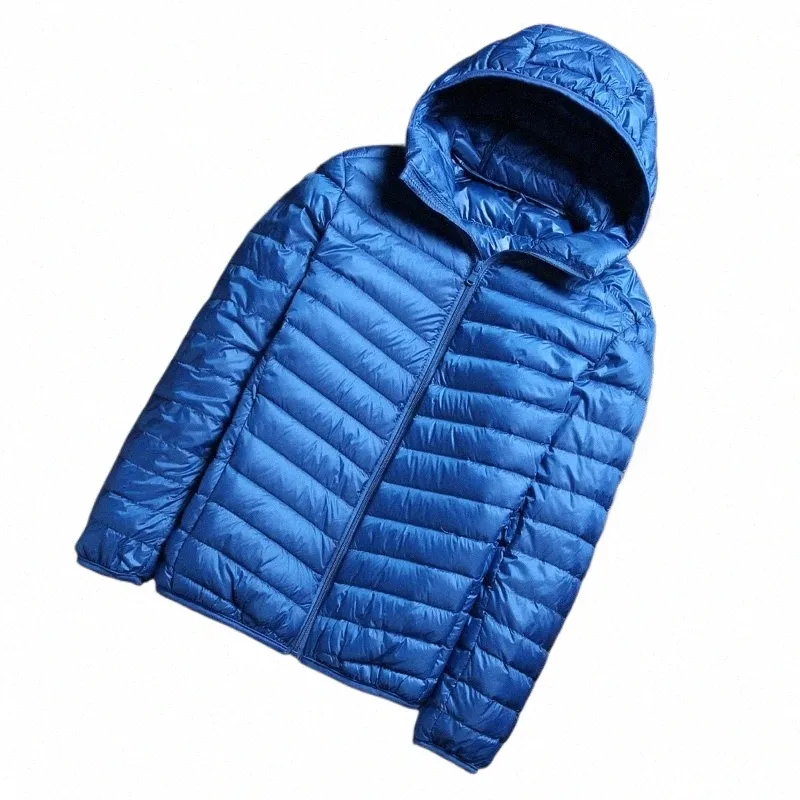 Chaqueta de plumón de pato ultraligera para hombre, ropa de calle coreana, abrigos de plumas, cuello alto, ropa cálida para hombre, marca Fi de invierno y4iG #