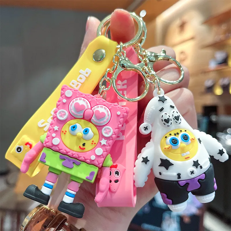 Sponge Key Chain Personalized Sponge Starfish Keychain - Cute & Unique Car Keychain ...