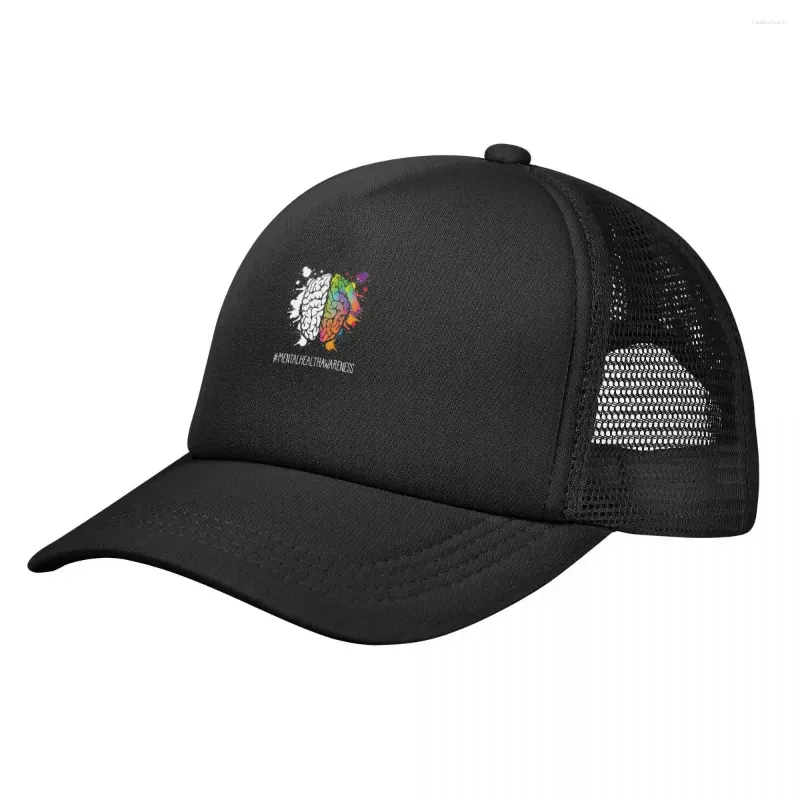 Ball Caps Mental Health Awareness Colorful Brain Baseball Cap Military Tactical Beach Man Trucker Hats For Men Women's