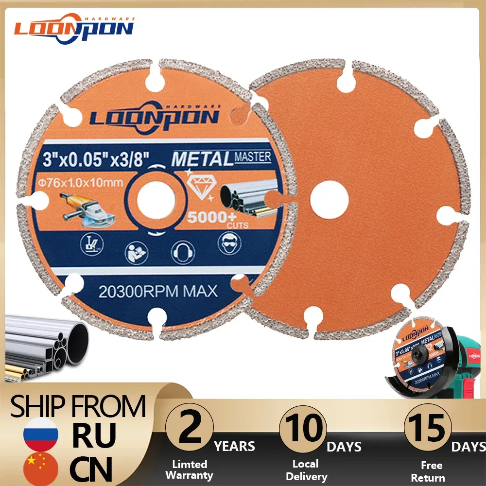 Zaagbladen Loonpon Nouveau disque de coupe diamanté 76 mm/115 mm meules de coupe diamantées meilleures que plus de 5000 disques de coupe en métal sur barres d'armature en acier et fer