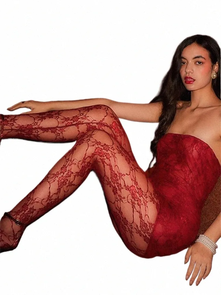 nibber Lace Crochet Sexy Two Piece Set Women Slim Mini Dr+Full Feet Leggings Nightclub See Through Female Outfits Suit H1dC#