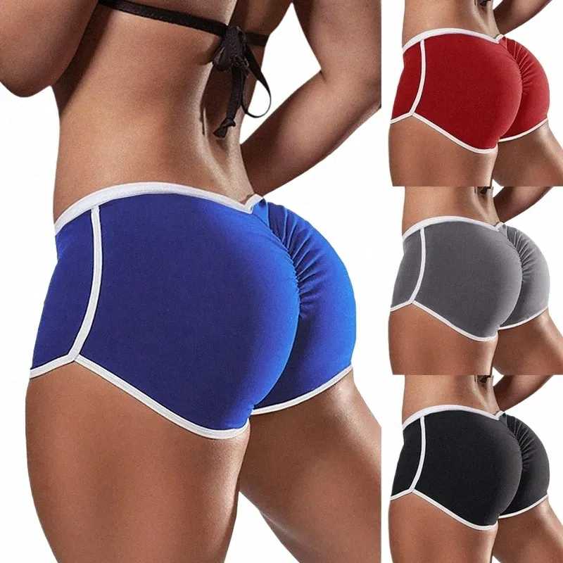 Femmes Sports d'été Fitn Skinny Slim Shorts casual Yoga Shorts taille basse extensible vêtements de sport pantalons courts M1II #