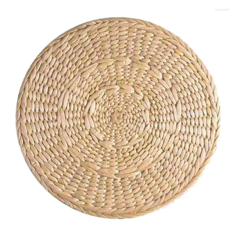 Table Mats Woven Placemats Handmade Rattan Round Pot Rack Straw Placemat Bowl Pad Tea Set Mat Insulation Durable Heat