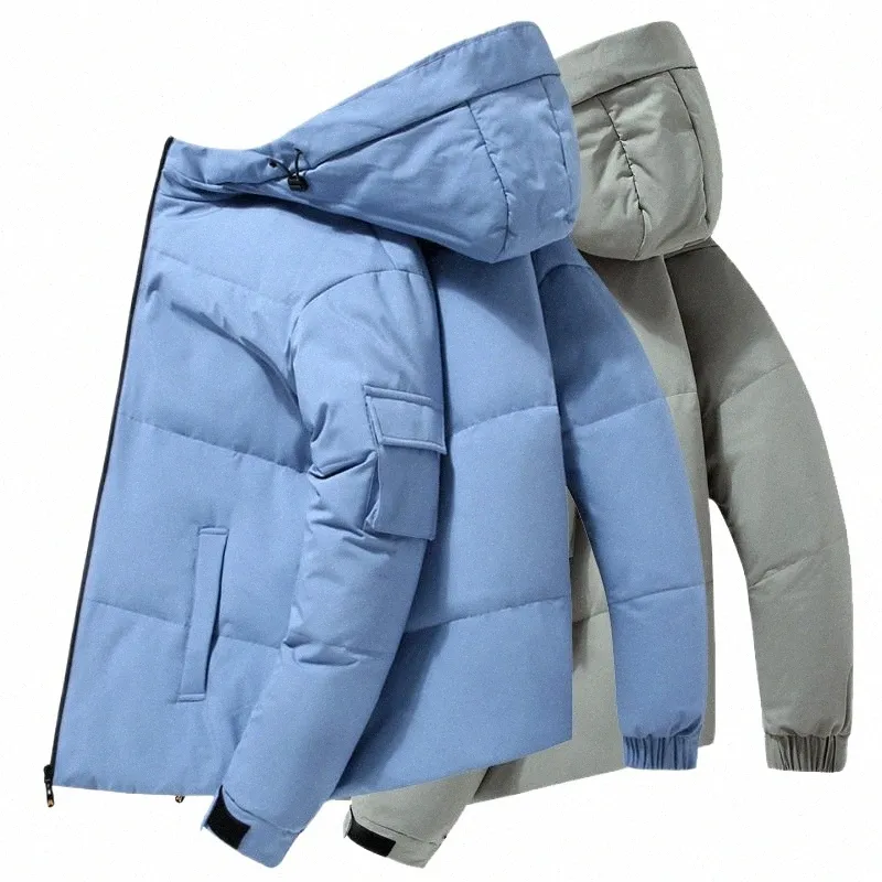 Homens pato branco para baixo jaqueta quente com capuz grosso puffer jaqueta casaco masculino casual de alta qualidade casaco térmico inverno parka homens l5ac #