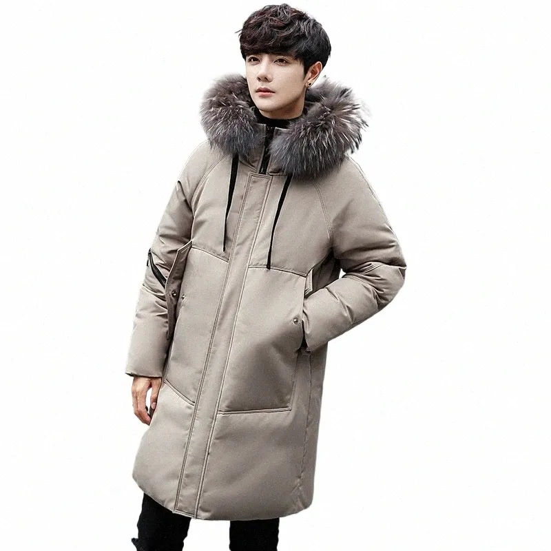 Man Coats Winter 2019 Parka Çift Aşağı Ceket Büyük Kürk Yakası Koreli Artı Boyut 3xl Ceket Kadın Ceketleri Casaco Maskulino KK3159 M1T7#