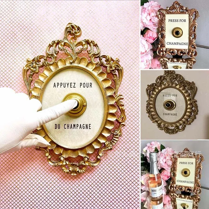 Cremalheiras imprensa criativa para champanhe sino sinal decoração campainha anel mini imprensa campainha casa decoração da parede do vintage decorações de mesa