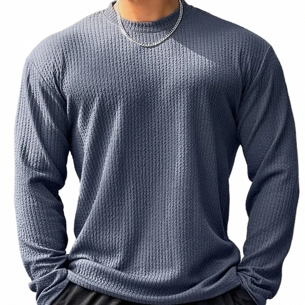 T-Shirt épais à manches Lg pour hommes, surdimensionné, couleur unie, Slim, coréen, grande taille, vêtements d'hiver, 549W #