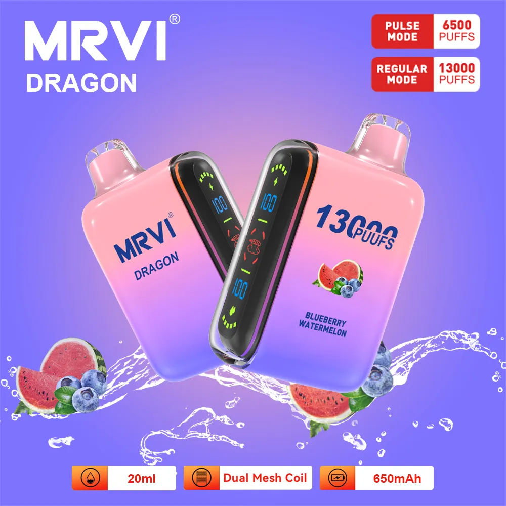 Puff 15000 Tek Kullanımlık Vape MRVI Dragon 13K E Sigara 20 ml Geek Çubuk Çift örgü bobin 650mAh şarj edilebilir pil 2% 3% 5% 5 puf 15k kalem