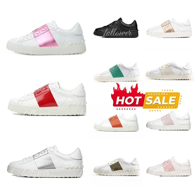 Hommes Femmes Robe Casual Chaussures Luxurys Designers Low Tops Spikes cloutés Mode Cuir Daim Tout Noir Blanc Rose Argent Femmes Baskets Plates Baskets de fête EUR 36-46