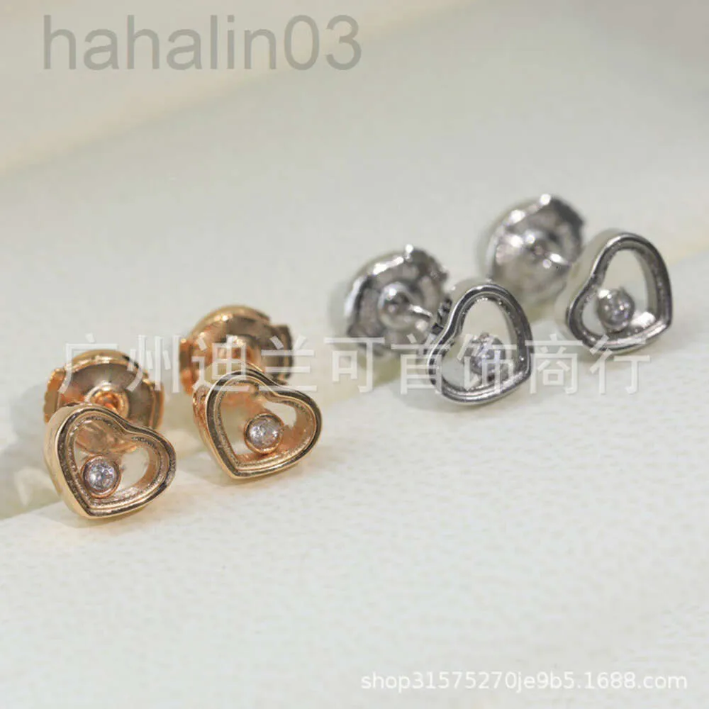 Desginer chopard jóias pulseira choprad Seiko High Edition S925 Pure Silver Xiao Family Single Happy Diamond Love Heart 18K Rose Gold Brincos Femininos