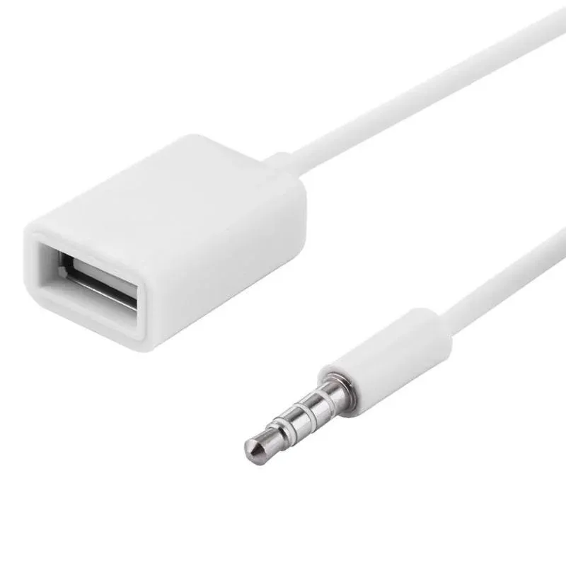 Auto Car Innenzubehör 3,5 mm männlicher Aux Audio Plug -Buchse zu USB 2.0 weiblicher Konverter -Adapter MP3 -Auto Kabel Universal