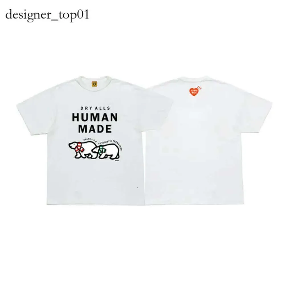Human Make T-shirt firmate da uomo di marca alla moda giapponese Vestibilità ampia con cotone zolfo Orso polare Anatra Simpatico animaletto con stampa di lettere in cotone Camicia realizzata dall'uomo 7943