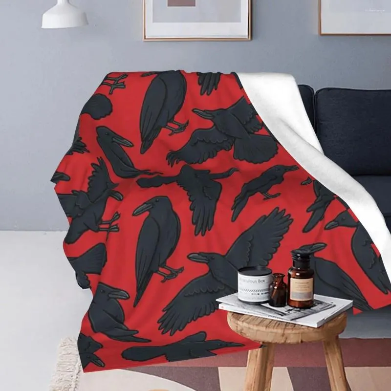 Blankets Murder Of Crows Fleece Portable Throw Blanket Sofa For Couch Bedding Office Throws Bedspread Quilt