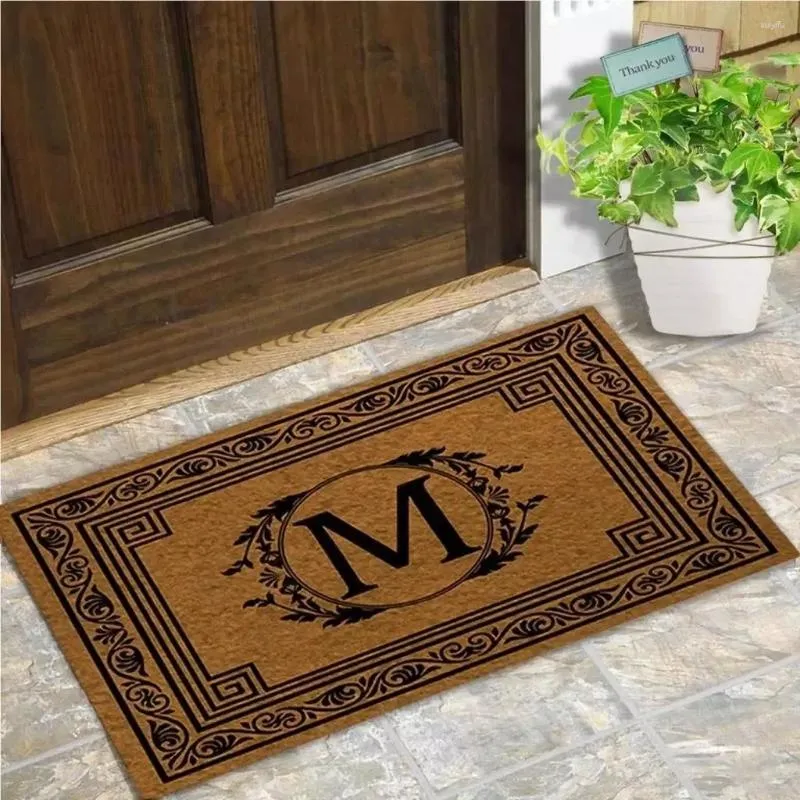 Tapis paillasson d'entrée sol monogrammé M conçu drôle paillasson extérieur intérieur