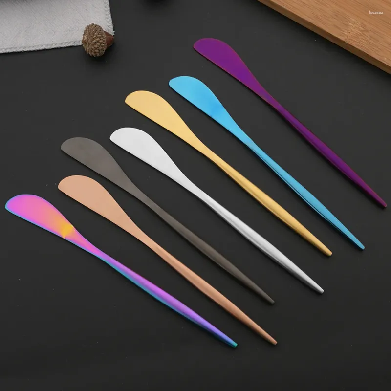 Knives 2Pcs Stainless Steel Matte Butter Knife Cheese Dessert Jam Spreaders Cream Knifes Utensil Cutlery Colorful Party Tools