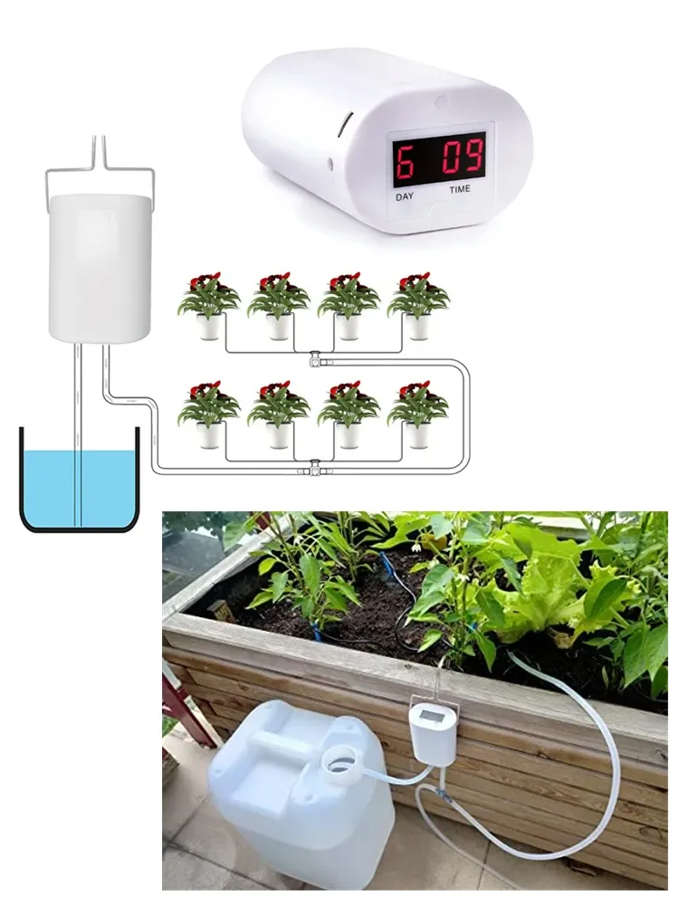 Kits pompe améliorée haute puissance plantes d'intérieur système d'arrosage automatique minuterie pour 8/4/2 plantes en pot fleur dispositif d'arrosage automatisé