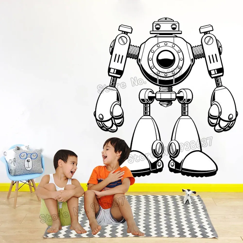 Adesivi Robot Adesivi murali autoadesivi Decorazioni per la casa Soggiorno Baby Boy Nursery Adesivo Adesivo in vinile rimovibile Nuovo arrivo JW366