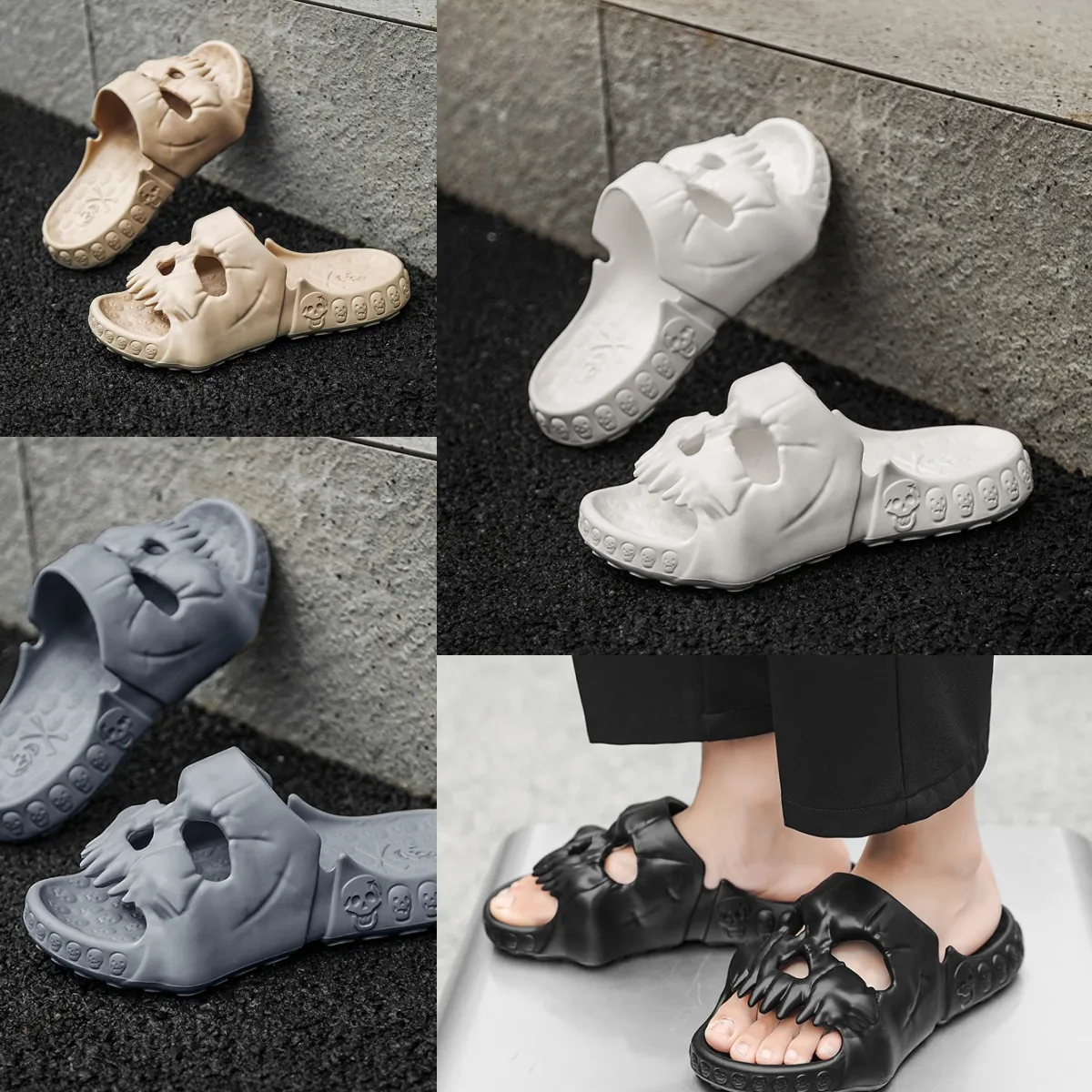 2024 Skeleton Slippers Non Slip Thick Sole Sandals for Indoor and Outdoor Use Designer Sandals