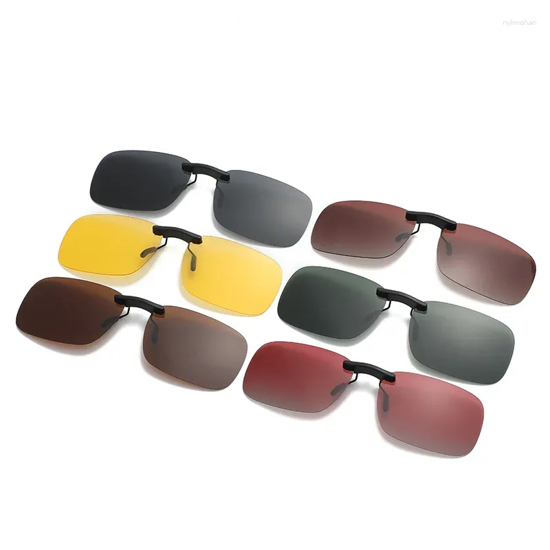 Sunglasses Men Driving Clip On For Myopia Eyeglasses Vintage Women Square Night Vision Fishing UV400 Sun Glasses