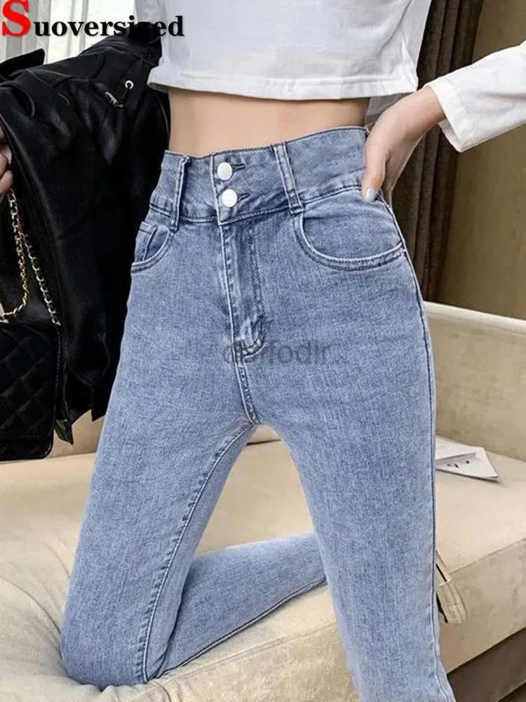 Kvinnors jeans Hight midja Skinny Women Pencil Jeans Korean Streetwear Casual Stretch Denim Pants Spring Fall Vintage Ankle-Length Kot Pantolon 24328