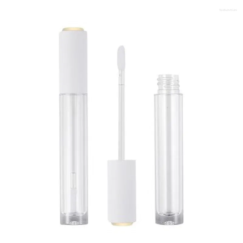 Garrafas de armazenamento cosméticos garrafa vazia plástico claro pet 4ml tampa branca lipgloss com plug 15/30 pces recipiente de embalagem tubos de brilho labial