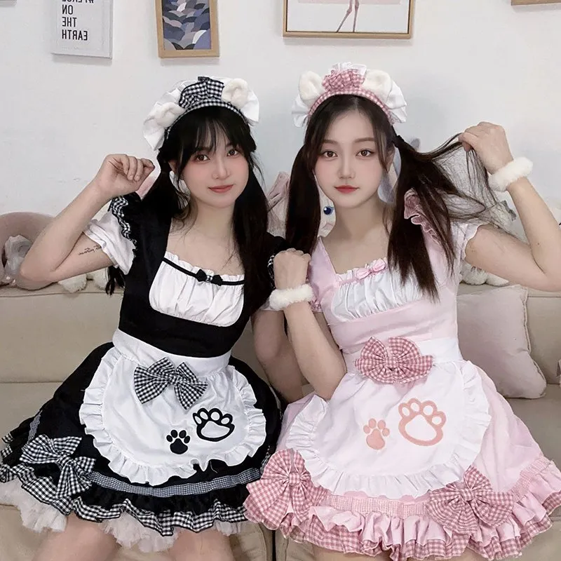 DHgate Sexy Maid Cosplay Costumes Anime Sweet Cat Girl Skirt Black White Pink Cute Lolita Dr Carnival Party Apr Waitr Outfits Apparel