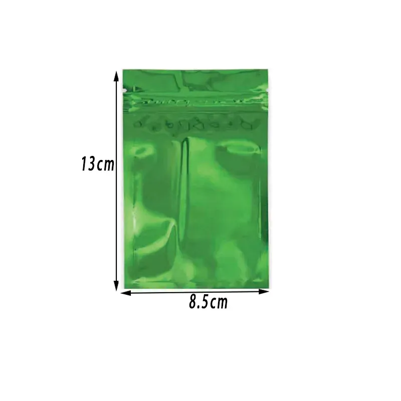 8.5x13cm Reflect Light Pouches Waterproof Food Storage Bag Mylar Plastic Bags Wholesale Cookie Spice Powder Zip Pouch