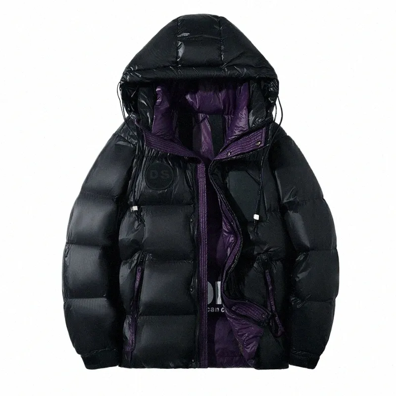 2023 Hombres de invierno con capucha casual a prueba de viento pato abajo parkas chaquetas abrigo hombre de gran tamaño cálido corto parkas hombre abrigo outwear parkas w0tl #