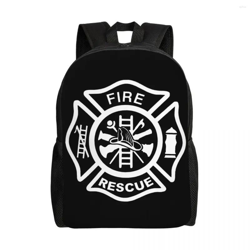 Ryggsäck brand räddnings brandman för män kvinnor vattentät skola college väska tryck bokväskor