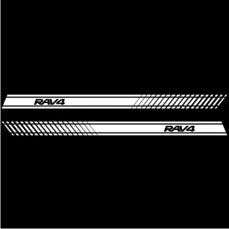 2 Stuks Auto Side Streep Side Rok Grafische Auto Stickers Voor RAV4 Vinyl Toyota RAV4 Motorsport Auto Decor Diy Auto accessoires