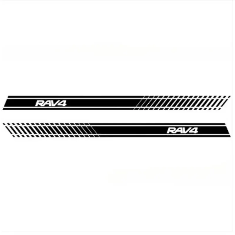 2 Stuks Auto Side Streep Side Rok Grafische Auto Stickers Voor RAV4 Vinyl Toyota RAV4 Motorsport Auto Decor Diy Auto accessoires