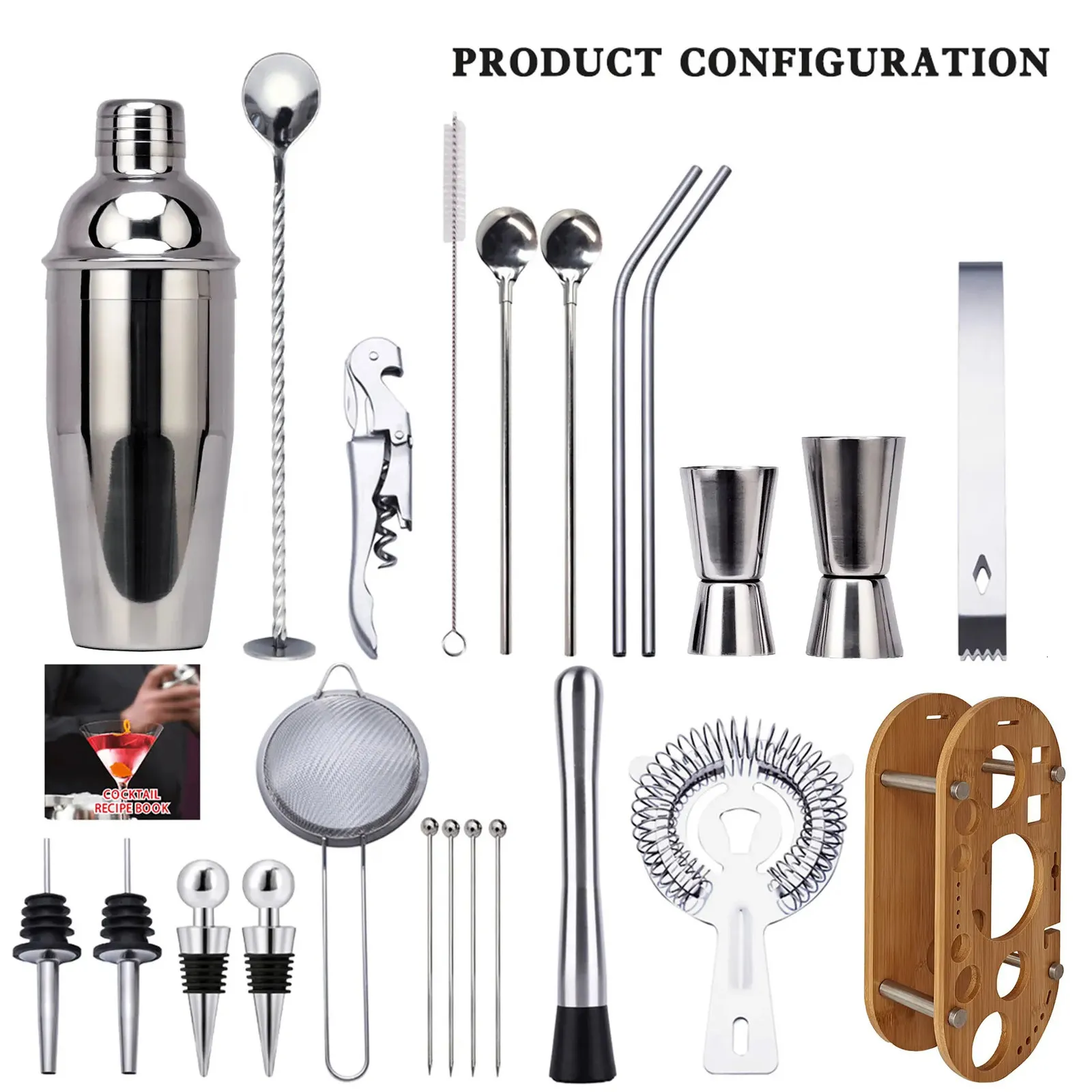 Kits De Barman - Support Détachable Multi-Outils Pour Shaker, Cuillère, Jigger - Rangement Bar à Domicile Élégant