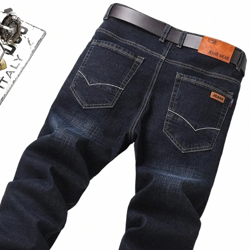 Jeans da uomo e da donna di marca, dritti, elastici, in cotone, da uomo, stile casual classico, pantaloni in denim, taglie grandi, 28-40_voghion.com