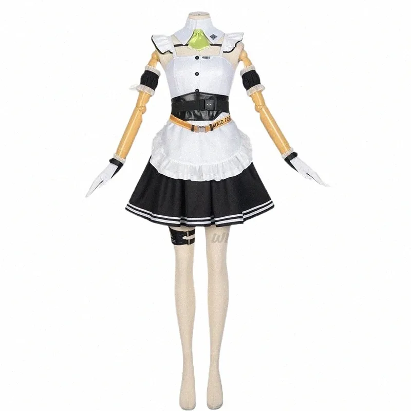 Soda Cosplay Costume Gioco Nikke Costumi uniformi della cameriera sexy Parrucca Halen Carnevale Vestito Nikke Il Dio della vittoria r6TU #