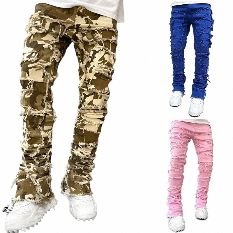 spring Autumn Men Pink Jeans Pants Hip Hop Y2K Jeans US EURO Men's Trousers Clothing ropa hombre 80zL#