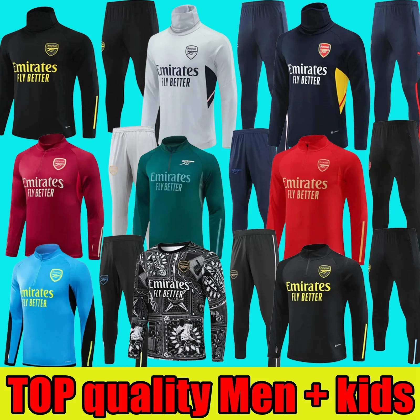 2023 24 Arsen ALFC Football Tracksuits Succer Training Suit Men Kids Kit 23 23 24 G. Jesus Odegaard Rice Havertz Pepe Saka Train Sportswear Survatment Chandal