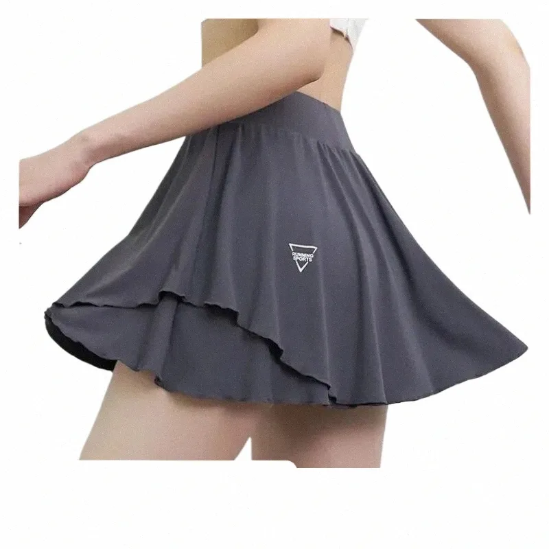 sports Tennis Short Skirt Women's Summer Speed Dry Anti Shining High Waist Skirt Training Running Fitn Yoga Skirt X8H6#