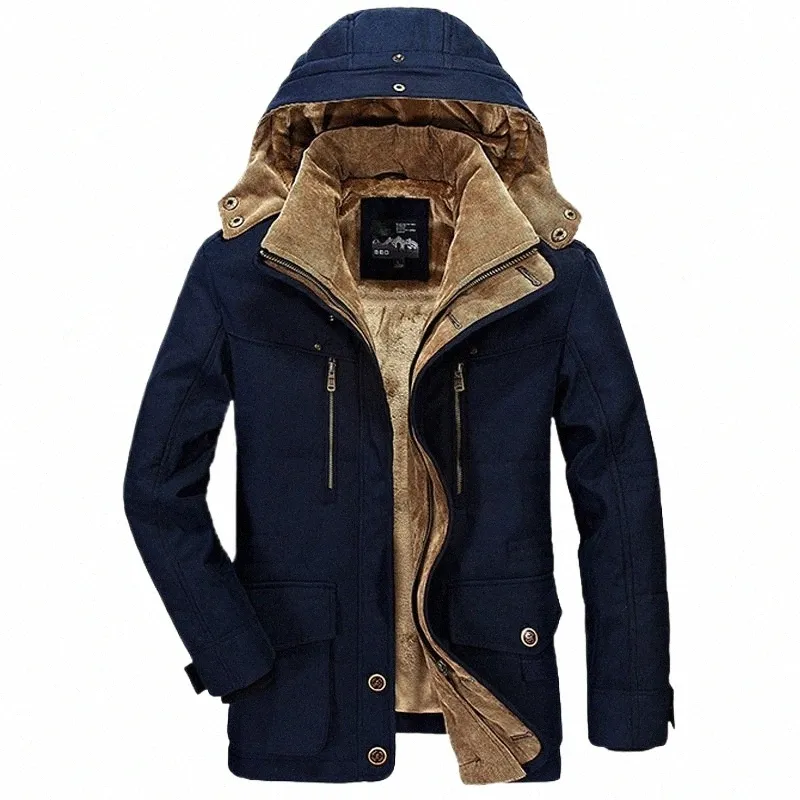Толстая стеганая куртка Veet средней длины, зимняя парка с капюшоном, шапка, съемное пальто, мужская куртка Jaqueta Masculina, большие размеры 6XL V5rG #