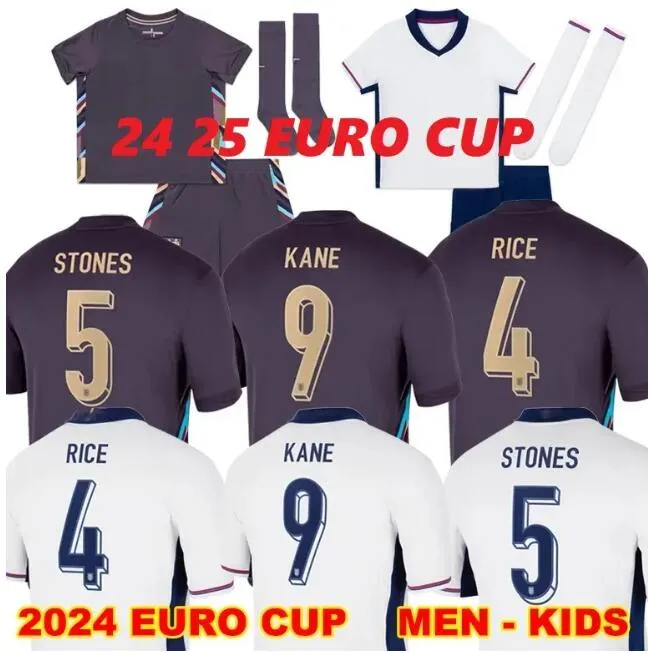 2024 Euro Cup Englands Jersey Bellingham Home Away Soccer Jerseys Rice Saka Foden Rashford Sterling Stones Grealish Kane Men Fans Fans Joue-Football Shirt Football