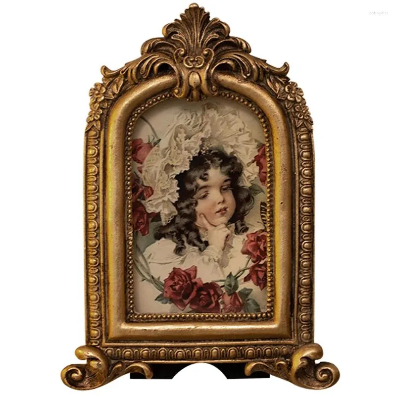 Decoração de aniversário de molduras para meninas penduradas na imagem vintage quadro antiquado de parede pequena e na mesa retrô de resina de resina