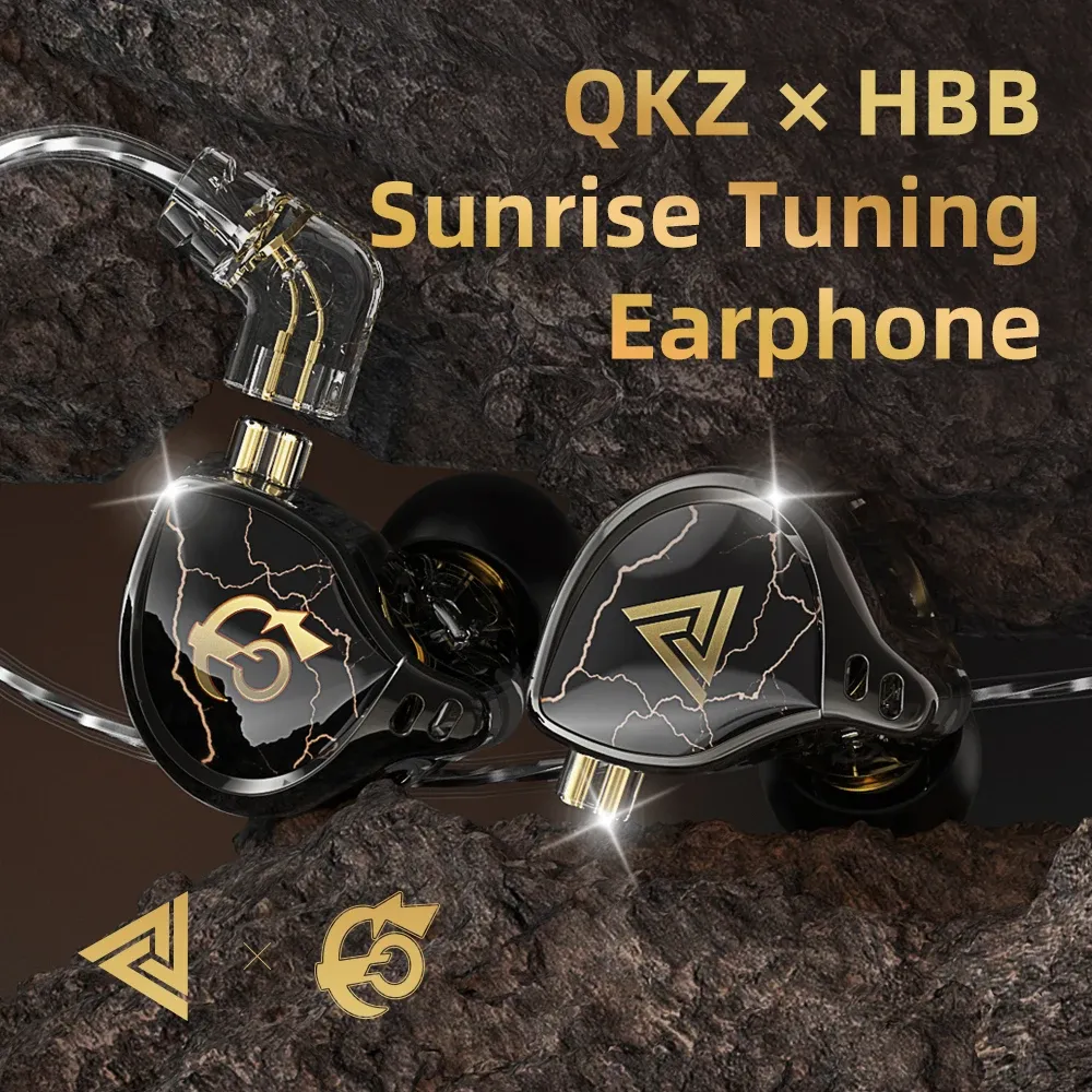 Наушники QKZ X HBB Проводные в ушах Hifi IEMS Наушники мониторируют 10 -миллиметровые титановые диафрагмы динамический драйвер бас -динамики