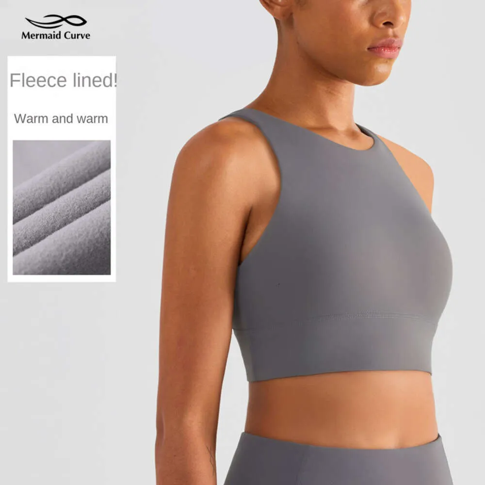 Lu Align Regatas de inverno Sereia Curva Outono Copo Completo Absorção de Choque Sutiã de Ginástica Bainha Longa Sutiã Esportivo Clássico Pescoço Redondo Sutiã de Fitness Yoga Top Feminino Limão Esportes 2024