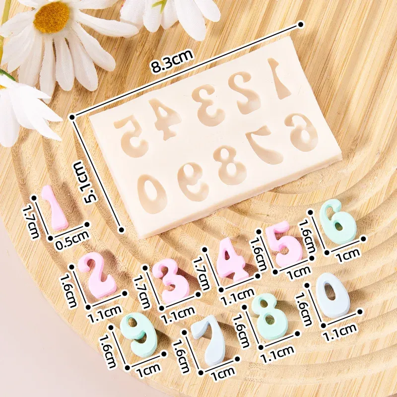 Cakelove Cute Number Stampo in silicone colorato uso domestico trasformando lo zucchero Torta al cioccolato Stampo in silicone Strumento di cottura Kit biscotti fondente