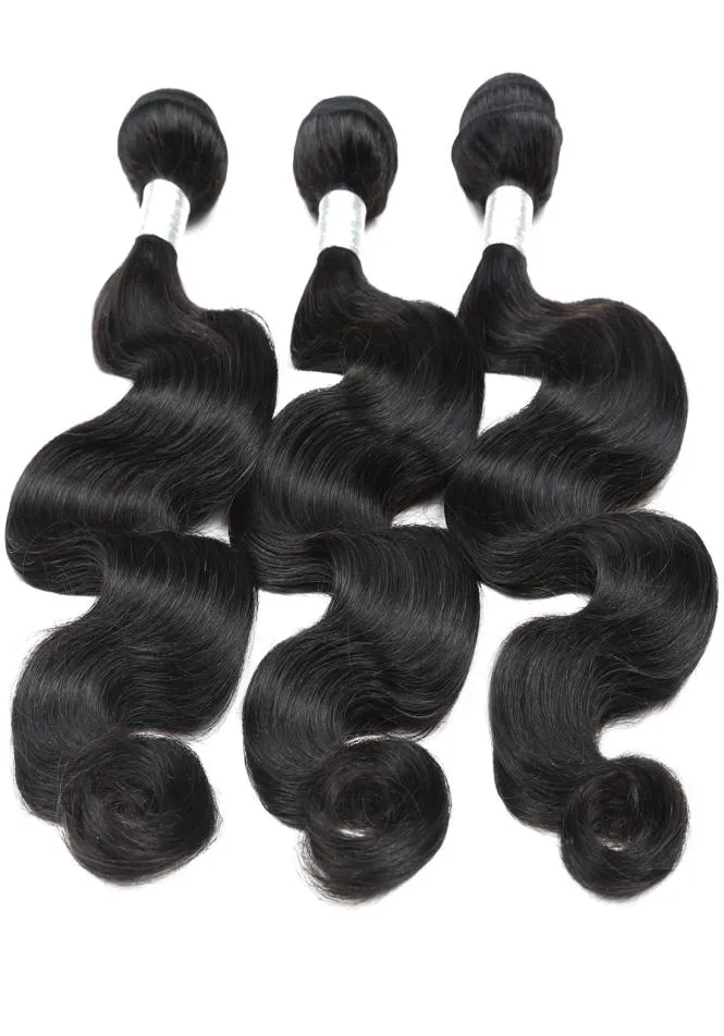 12A Body Wave Raw Human Hair 3Bundles med naturlig färg Toppkvalitet Brasiliansk peruansk malaysiskt indiskt hår 830inch7775063