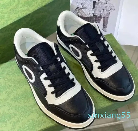 2024 Casual schoenen lederen sneakerschoen met Aardbeigolfmond Tijgerwebprint Vintage Trainer man vrouw