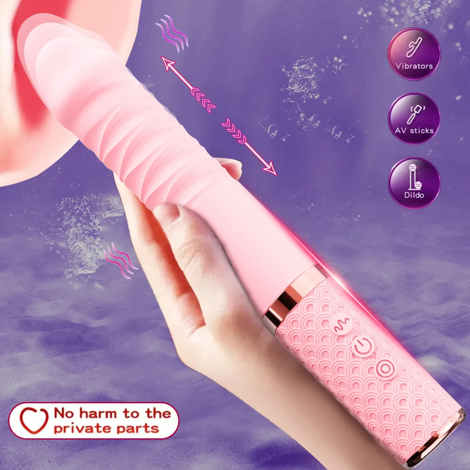 Tryckande dildo vibratorer g Spot Clitoral Anal Stimulation Realistic Sex Toy Vibating Telescopic Vibrator Women Orgasm Pleasure 240320