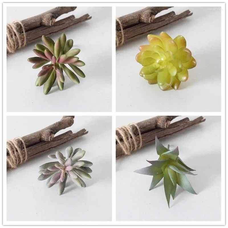 Dekorative Blüten simulierte saftige Pflanze glänzende Welle und Setting dekoramentaler Bonsai Farbe Künstliche Topfe