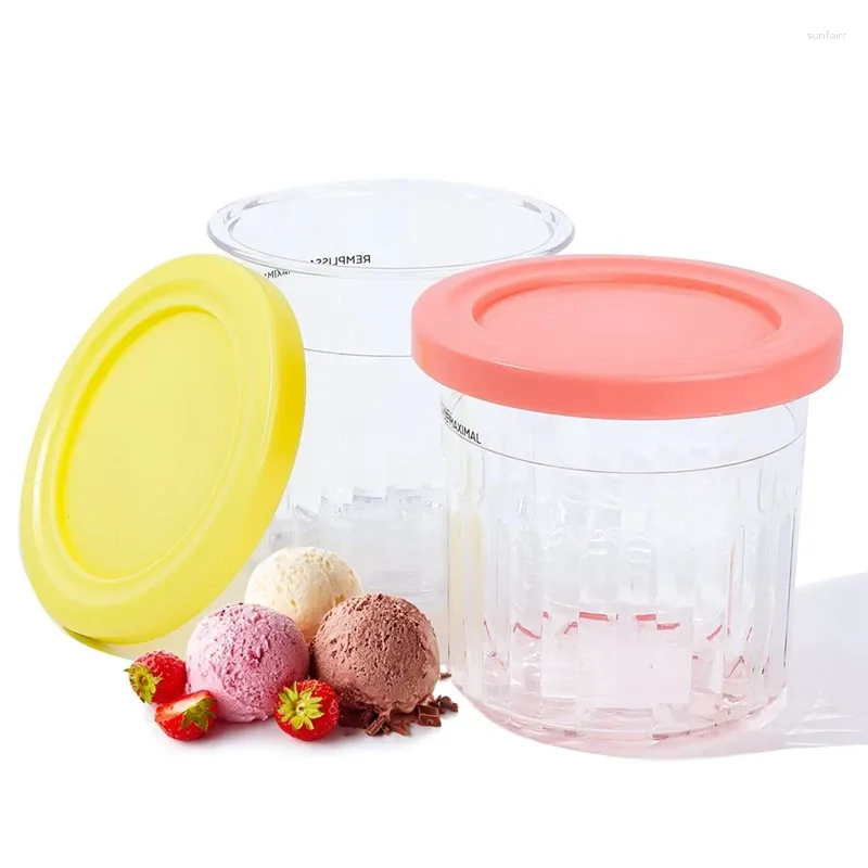 Storage Bottles Ice Cream Pints Cup And Lids For Ninja NC299AM C300S NC301 Series Makers Sorbet Container Food Freezer