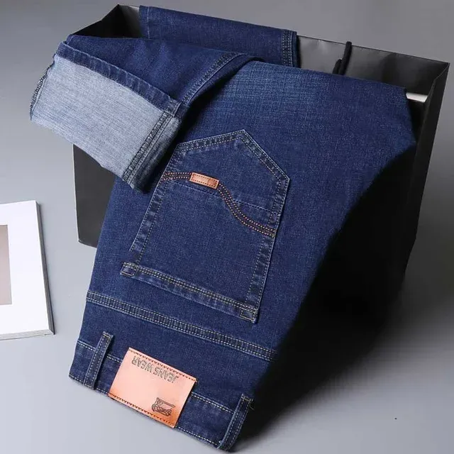 Marque Hommes Femme Droit Élastique Coton Jeans Hommes Fi Busin Décontracté Style Classique Jean Denim Pantalon Pantalon Grande Taille28-40_voghion.com