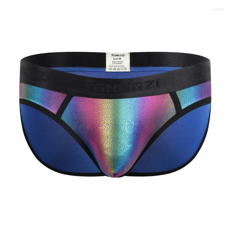 Mutande da uomo Sexy pelle di serpente brillante Performance Stage Wild Vita bassa Slip intimo gay da uomo Custodia per pene grande